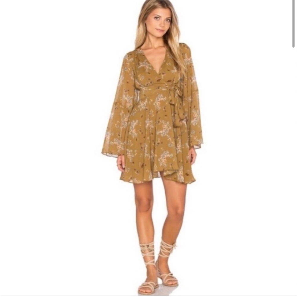 Free People Lilou Dress Toffee Combo Long sleeve cocktail dress - Picture 2 of 11